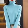 Женский свитер из норки с высоким воротником, женский пуловер из кашемира, осенне-зимний вязаный свитер, свободный низ, модный базовый топ