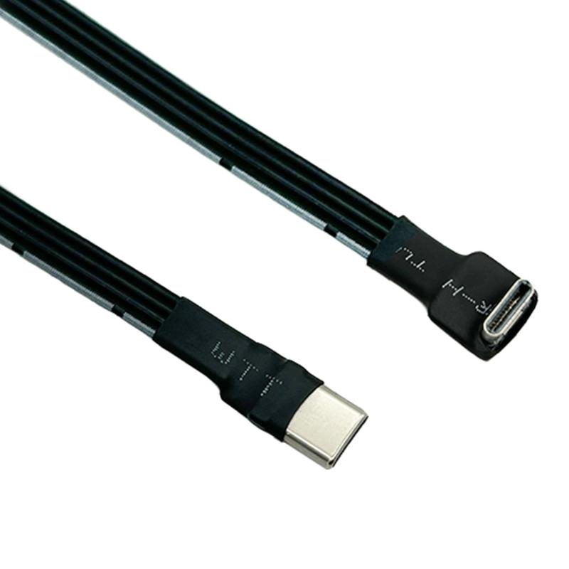 Тонкий USB 2.0 Type C на Type C Кабель для передачи данных с Г-образными разъемами Провод для подключения к FPV и другим устройствам