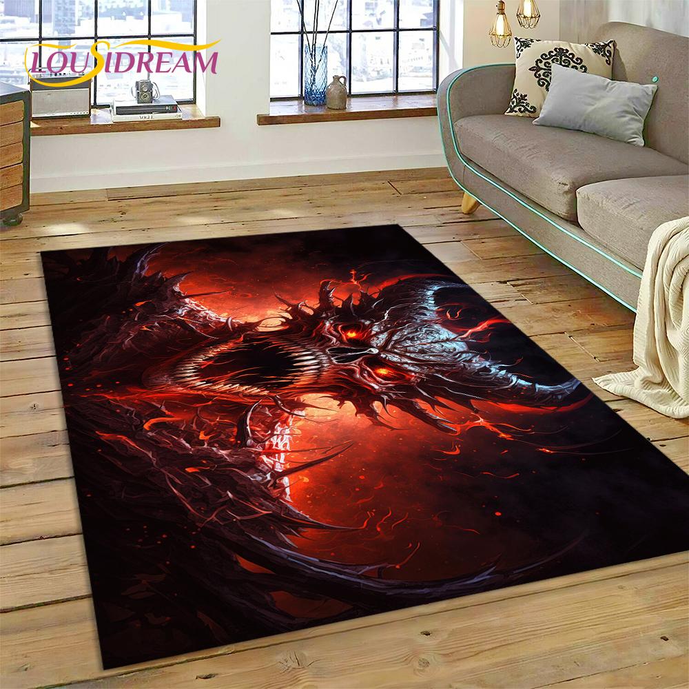 Gothic Horror Monsters Demon Ghost Carpet Rug for Bedroom Living Room Home Sofa Decoration,Children Game Large Decor Floor Mat