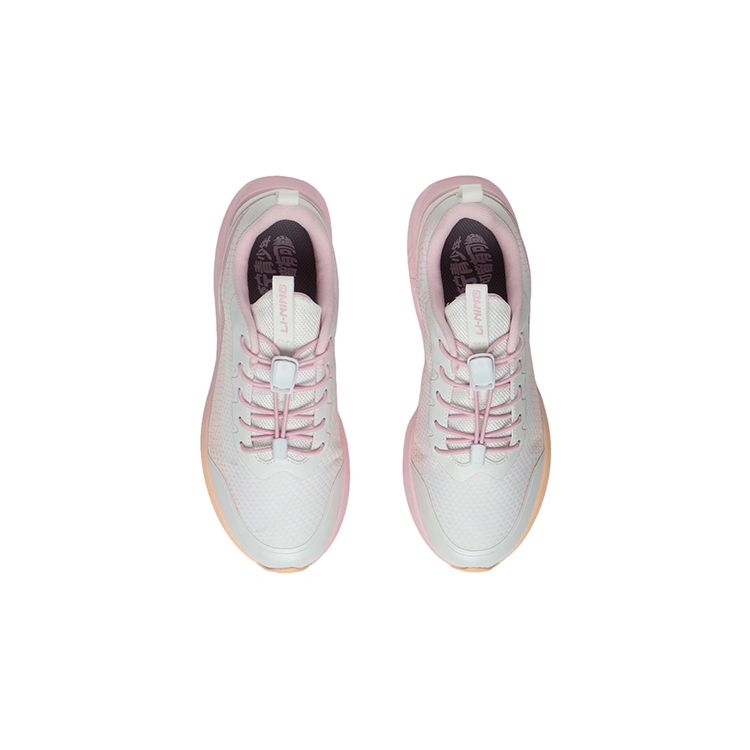 LiNing Comfortable Sports Running Shoes Kids Sneakers Pink White YKFS098-4