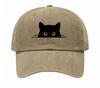 Small black cat print retro street feng shui wash men and women baseball cap casual outdoor sun hat