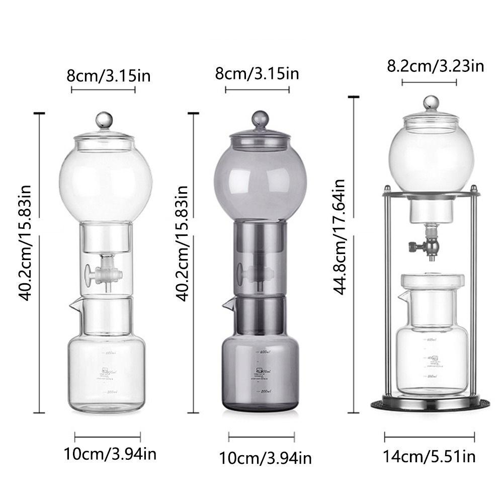 600ml Ice Dripper Coffee Maker Adjustable Water Flow Slow Drip Technology Cold Brew Coffee Machine Portable Reusable