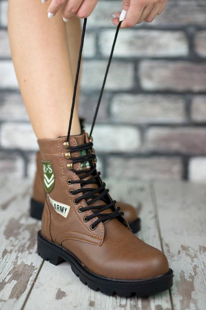 Men's Fashion Faux Leather Flat Heeled Booties Bootie Brown Unisex Boots Shoes