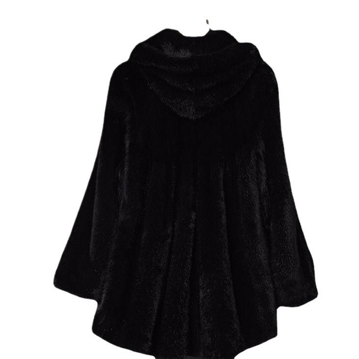 Женское зимнее пальто из искусственного меха, новое, средней длины, с капюшоном, для молодых и модных