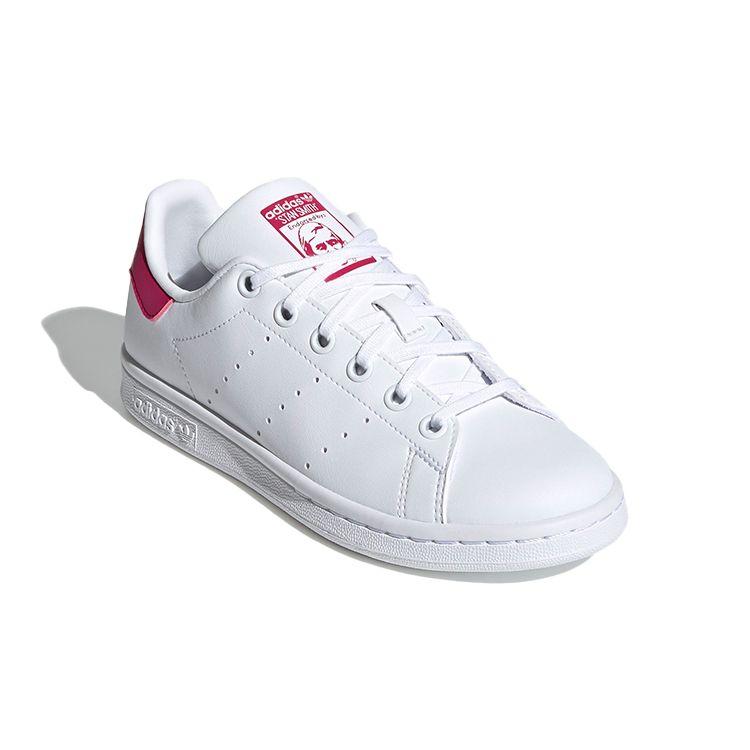 Adidas Stan Smith J White Bold Pink Детские кроссовки Cloud-White FX7522