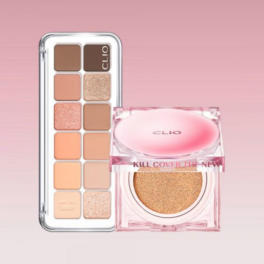 Clio Палетка Pro Eye Palette Air + The New Cushion, набор из 2 предметов, оттенок 05 Orchid Cloud