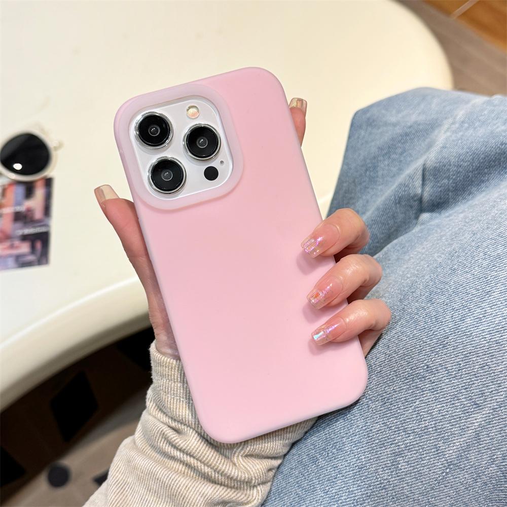Роскошный Чехол из Жидкого Силикона Конфетного Цвета для iPhone 16 15 14 13 12 Pro Max Puls 11 Мягкий Ударопрочный Бампер Матовое Покрытие