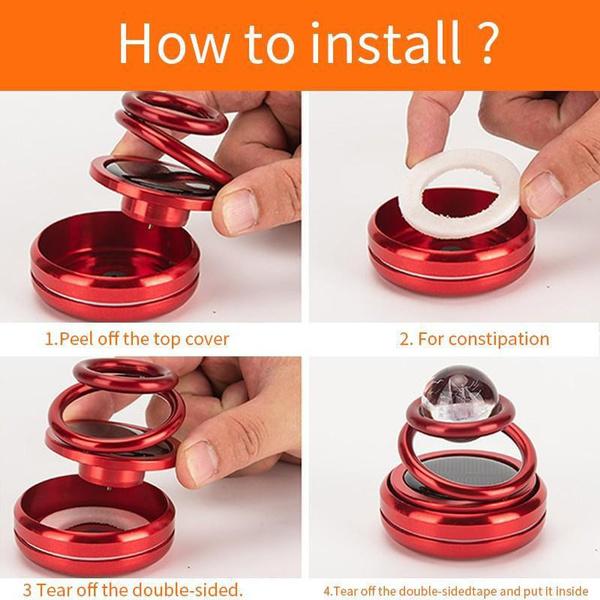 Solar Car Rotating Creative Ornaments Car Aromatherapy Air Freshener Aluminum Alloy Decoration Accessories