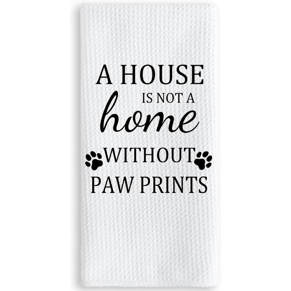 TNUW Dog Themed Gifts Kitchen Towels 16'24', Dogs Mom Gifts for Women, Dog Decorations for The Home, House Warming Gifts New Home, Paw Prints Kitchen