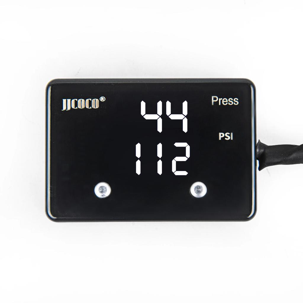 JJCOCO 12V Dual Display Oil Pressure Gauge with 2pcs 1/8 NPT Sensors 3 color led display