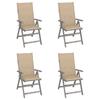 VidaXL Set of 4 Reclining Garden Chairs with Cushions, Patio Seats, Dining Chairs, Patio Furniture 3065380