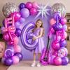17pcs Kpop Birthday Decorations Set Disco Ball Music Guitar Balloon Purple Girls Birthday Party Favors Baby Shower Party Supplie 5