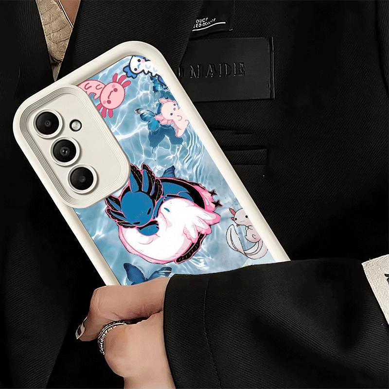 Phone Case for Samsung Galaxy A17 A16 A15 A14 A13 Axolotl Cartoon Cute A56 A36 A26 A55 A35 A25 A54 A34 A24 A53 A33 A23 A07 A06