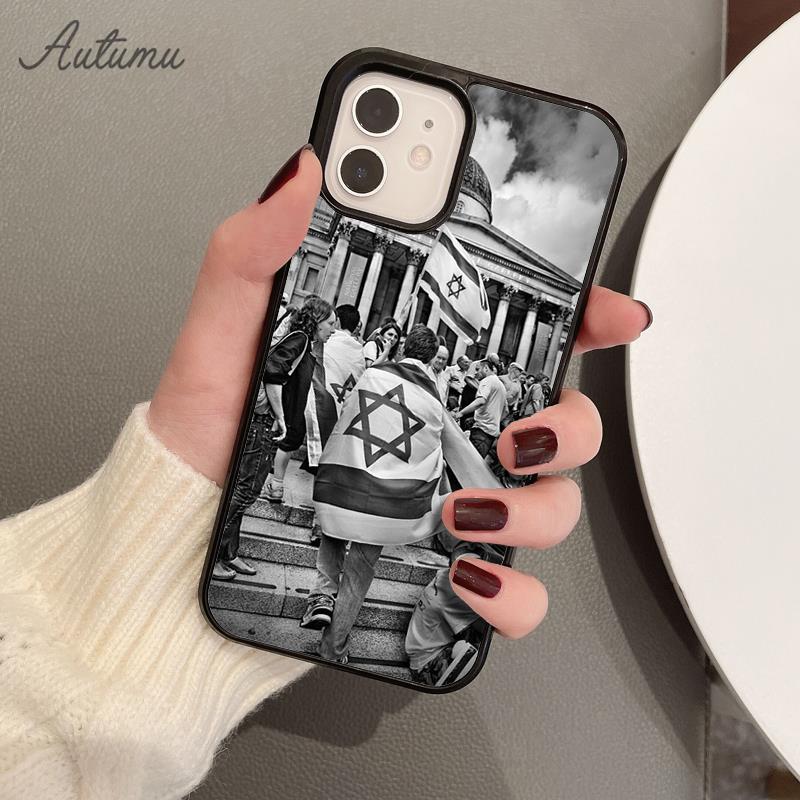 Israel Flag In Finger Phone Case for iPhone 11 12 13 14 Pro Max Mini XR XS SE 2020 7 8 Plus Samsung Galaxy S21 S22 Cover Shell