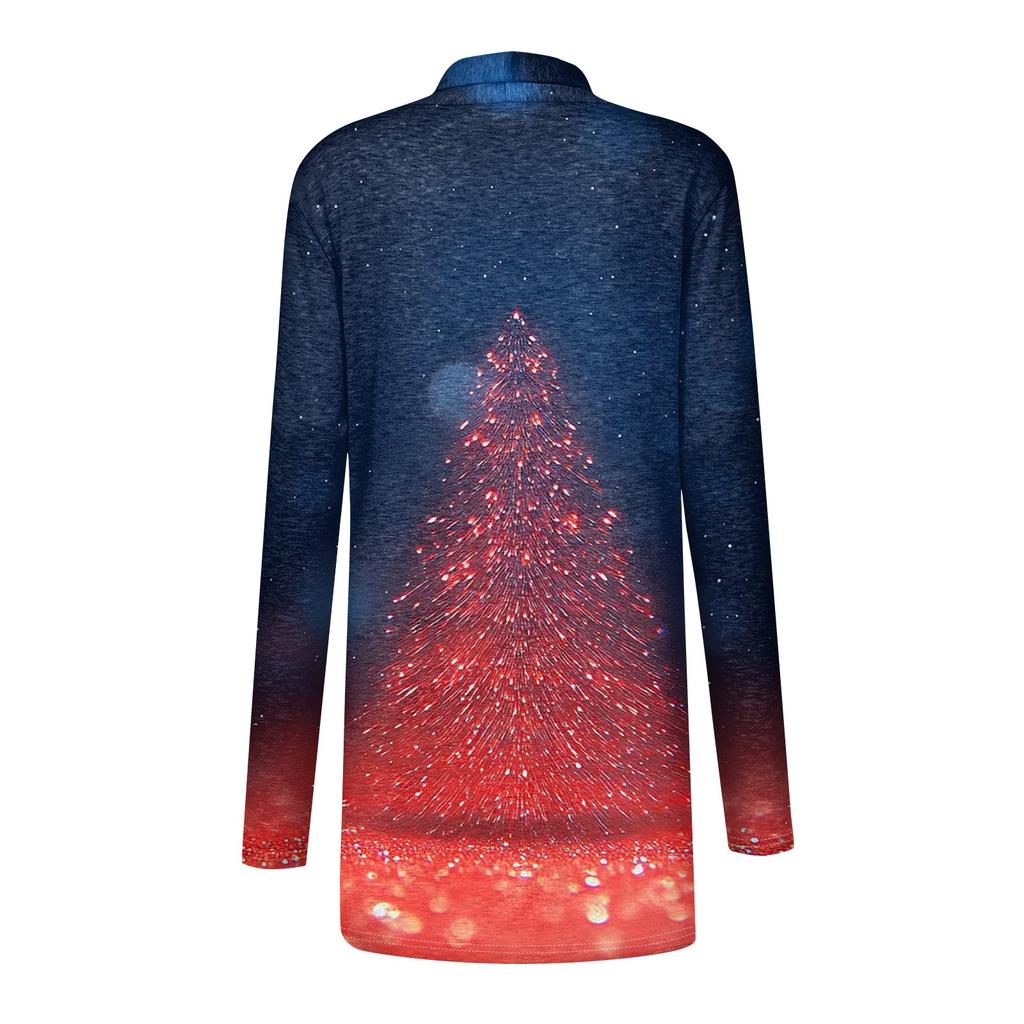 Женская модная повседневная куртка-кардиган средней длины с принтом, пальто