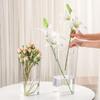 Transparent Cylindrical Glass Flower Vase