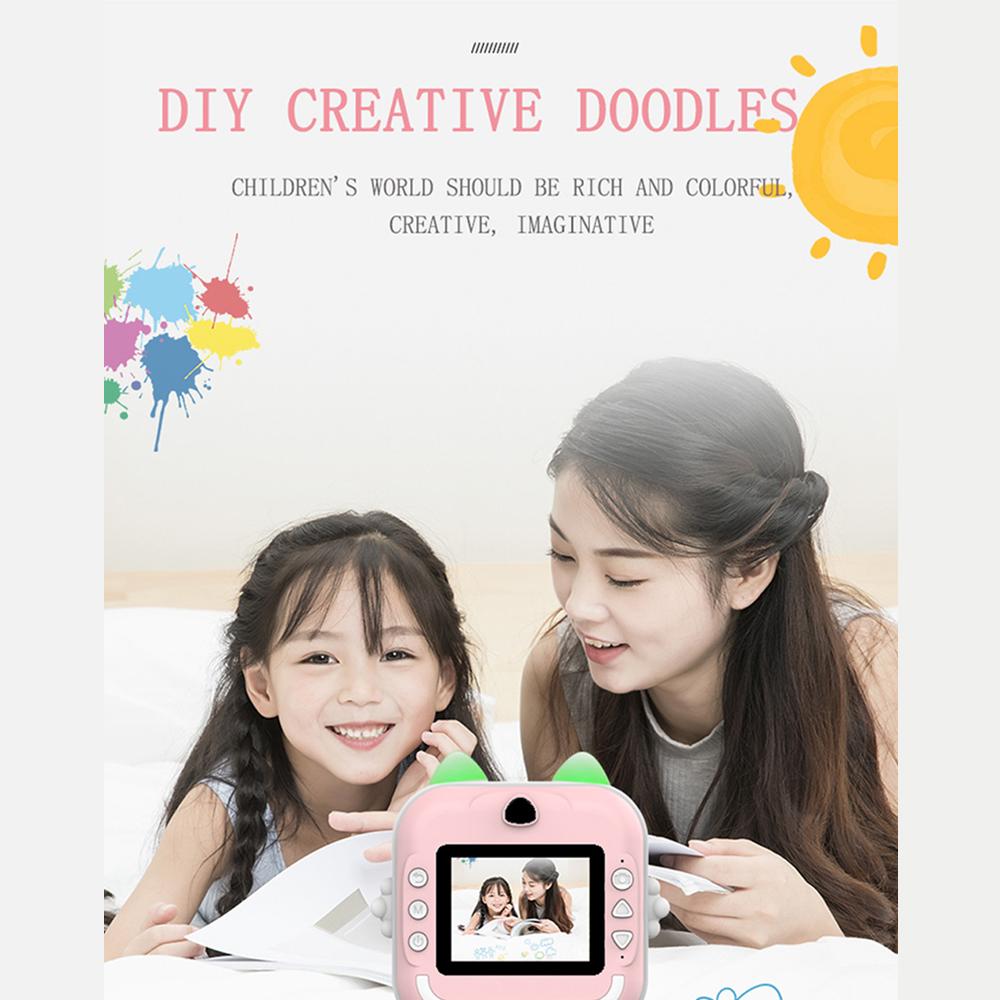 Детская камера с мгновенной печатью, мини-термопринтер, видеоцифровая детская камера для фотографии, развивающие игрушки, подарок