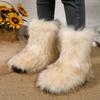 2024 Women's Winter Boots, Women's Fluffy Plush Warm Snow Boots, Luxury Shoes, Women's Fur Boots, 2024able Winter Shoes