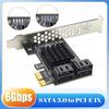 Карта расширения PCI-E GEN3 на 4 порта SATA3.0 6 Гбит/с с контроллером ASM1064, светодиодным индикатором состояния, поддержкой горячей замены для малого корпуса 2U