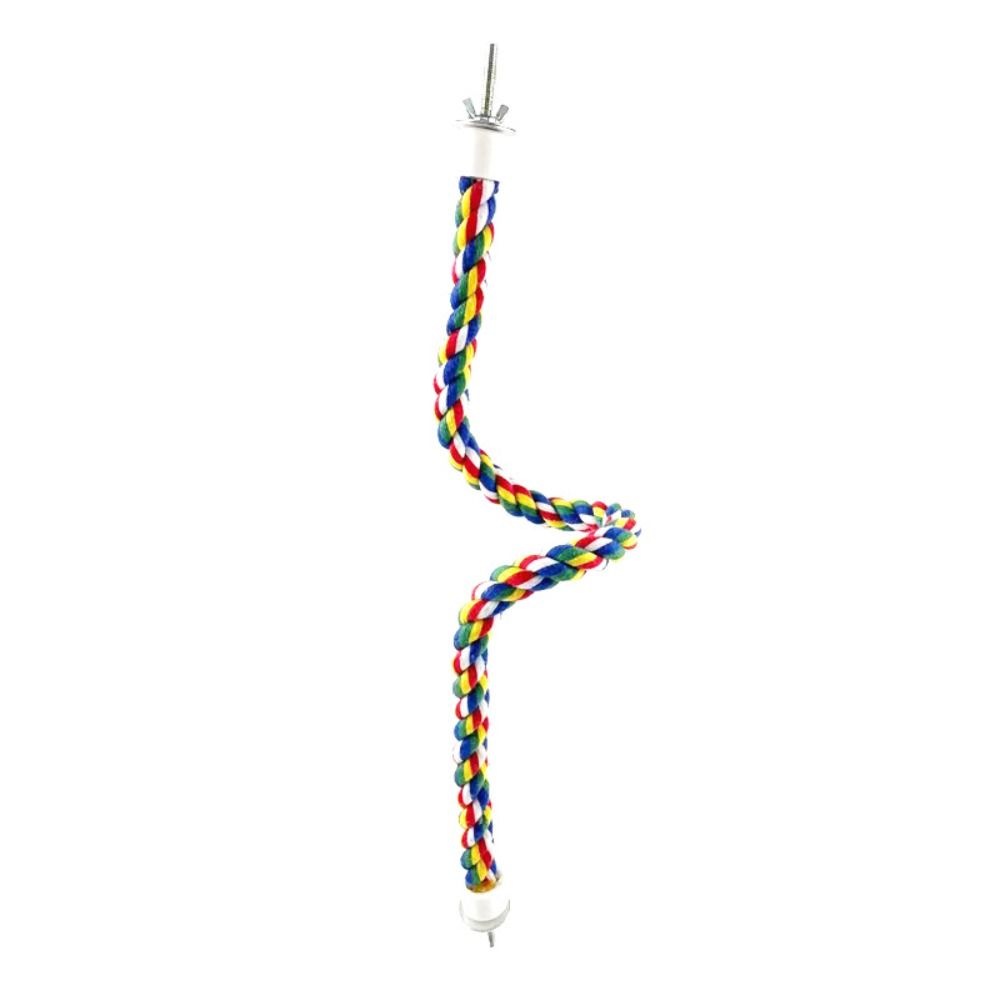 Colorful Parrot Rope Toy 40/80//105/200cm Parrot Stand Chewing Station Bird Perch for Cage  Parrot
