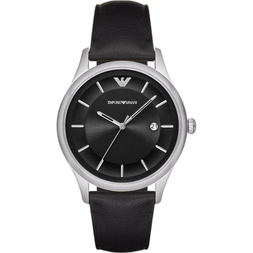 Emporio Armani Мужские кварцевые часы Lambda из черной кожи AR11020