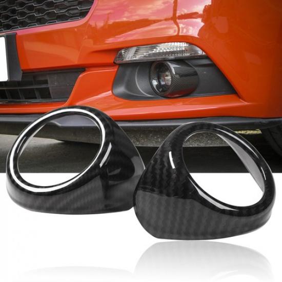 Cerbon Fiber Front Fog Lamp Frame Light Cover Trim for Ford Mustang 2015-2018
