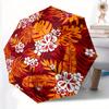 1 шт. Зонт автоматического открытия/закрытия с тропическими цветами и кнопкой в одно касание, Компактный складной купол, Прочная ветрозащитная конструкция с 8 ребрами Легкий 02