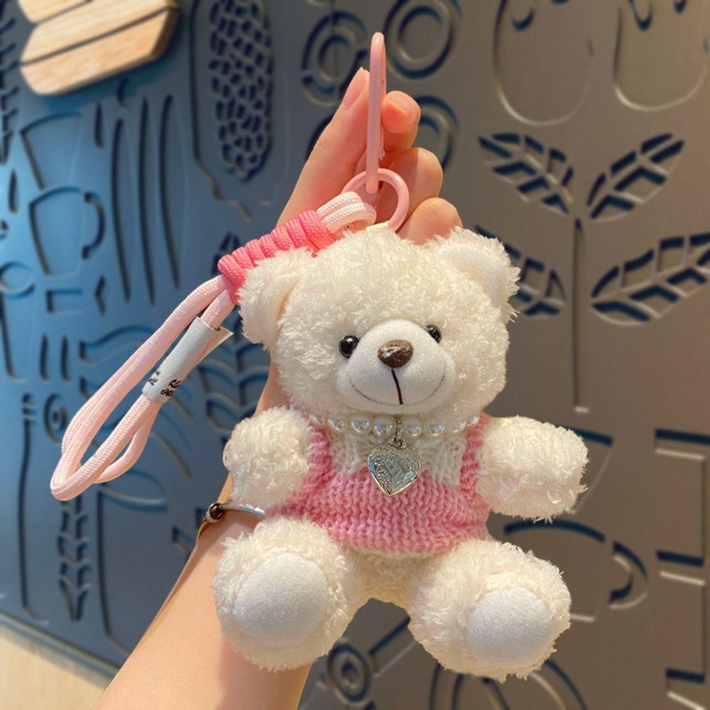 Милый плюшевый мишка кулон мультяшный бурый медведь кулон сумка плюшевые подвески ключи от машины аксессуары