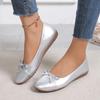 2024 Versatile Round Toe Women's Shoes Bow Design Flat Shoes Spring Shallow Mouth Loafers New Fashion Casual Soft Soled Shoes