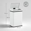 40L Sensor Bin with Soft-Close Lid, Stainless Steel Automatic Touchless Motion Sensor Kitchen Bin, White