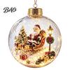 Personalized Christmas Gift Ideas Lighted Ball Ornaments, 3D Miniature Scene Hanging with Warm LED Unique Souvenir Gifts Light, Clear Acrylic