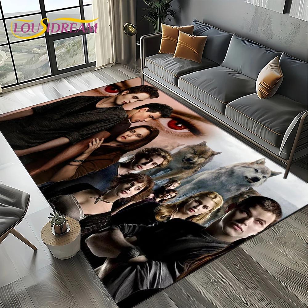 Twilight Saga Series Edward Bella Movie Carpet Rug for Living Room Bedroom Home Sofa Decoration,Kids Area Rug Non-slip Floor Mat