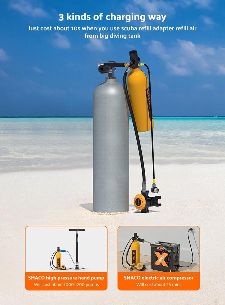 Баллон для подводного плавания SMACO S400 Pro 1 л - черный