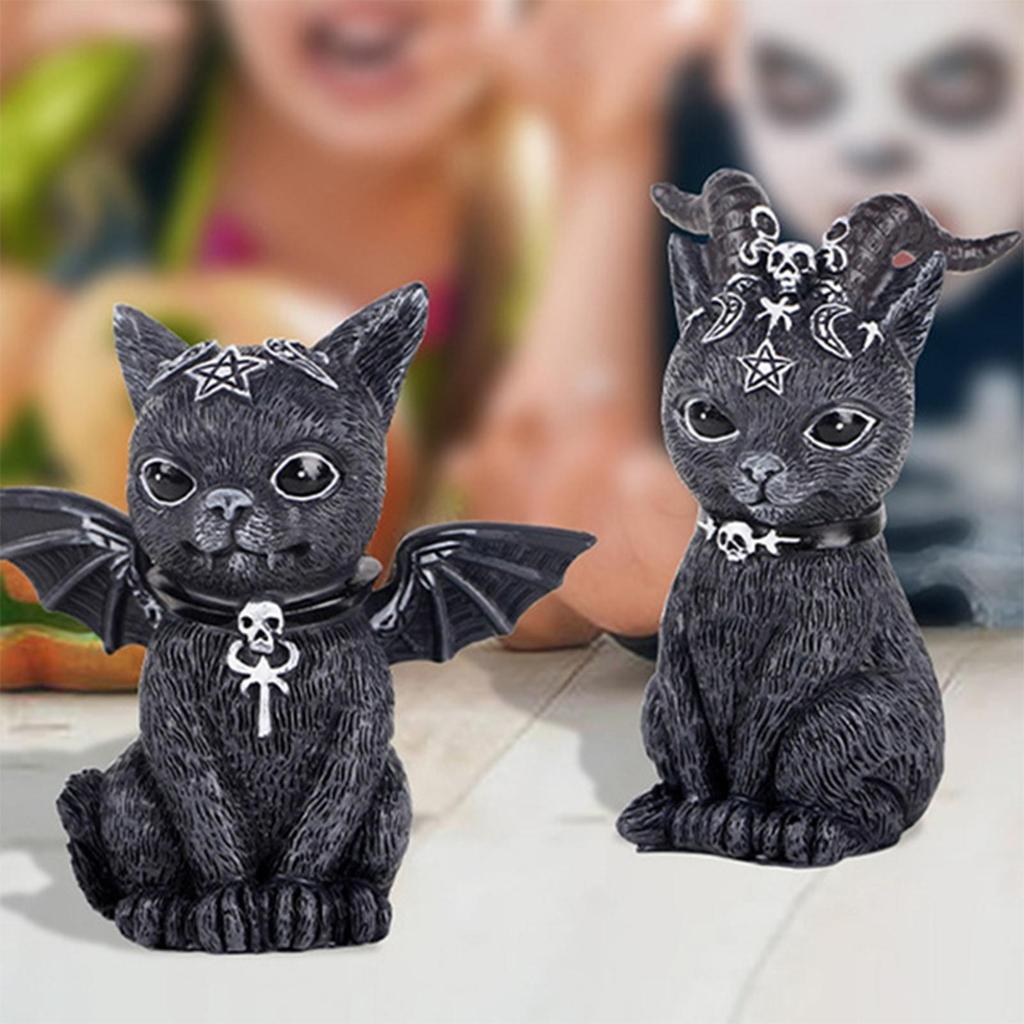1 шт., украшение для сада, ведьма, суккуб, демон, кошка, скульптура, котенок, смоляный двор, домашний орнамент, уличный