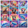 Diamond Painting Colored Alpaca Diamond Embroidery Animals 5D DIY Rhinestone Picture Mosaic Sale Home Decoration