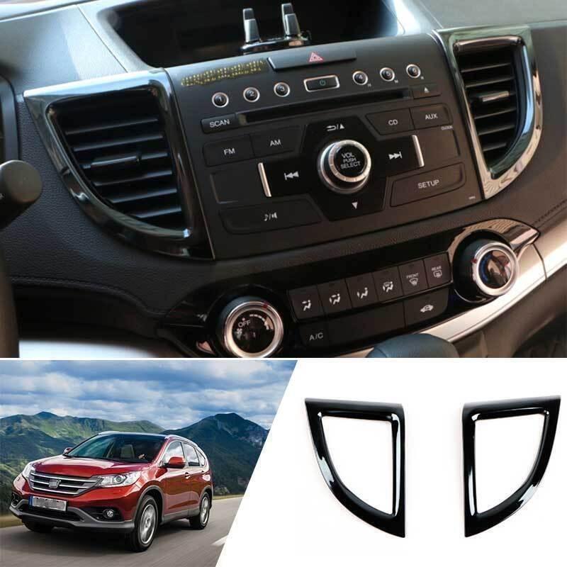 For Honda CR-V 2012-2016 Glossy Black Steel Center Console Air Outlet Vent Trim