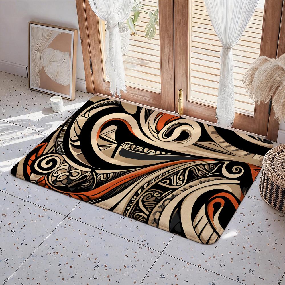 Art A Tattoo Floor Mat Eco Flannel Doormat Non Slip Odorless Indoor Floor Rug Soft Short Plush Home Mat