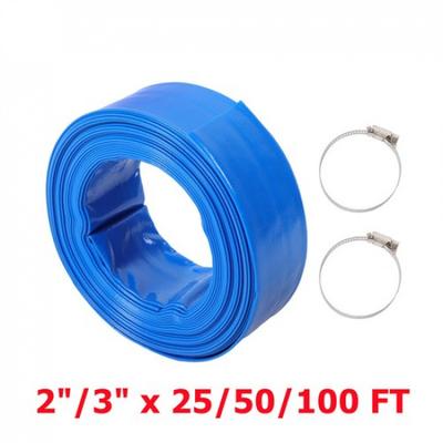 2"/3" x 25/50/100 футов Синий ПВХ шланг для обратной промывки бассейна, плоский шланг для слива воды