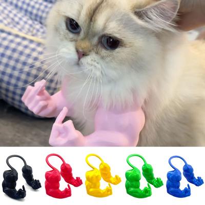 Горячий Забавный Палец Кот Мышечные Руки Легкий Реалистичный Шея Кошки Рука 3D Печать Кошачий Костюм Хэллоуин Вечеринка