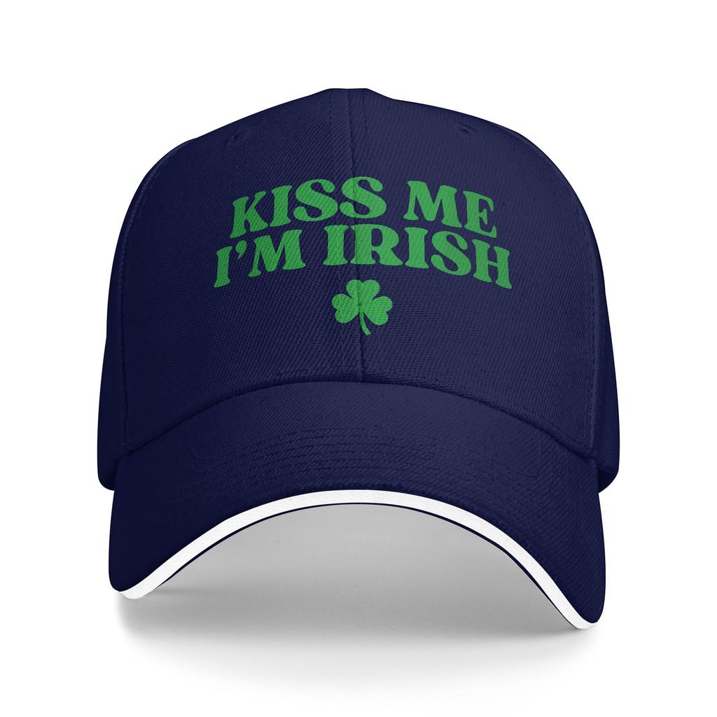 Kiss Me I'm Irish Funny St Patricks Day Baseball Cap Unisex Men Print Hip Hop Hats Summer Fashion Outdoor Sport Baseball Caps