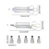 Dessert Cream Piping Syringe Nozzles Kits Dessert Decorating Syringe Cupcake Frosting Filling Injector with 5 Nozzles