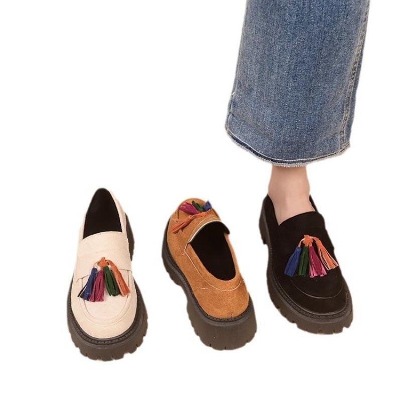 Женская обувь Новые женские туфли на толстой подошве в британском стиле Офисные женские легкие повседневные дизайнерские туфли Лоферы Zapatos De Mujer