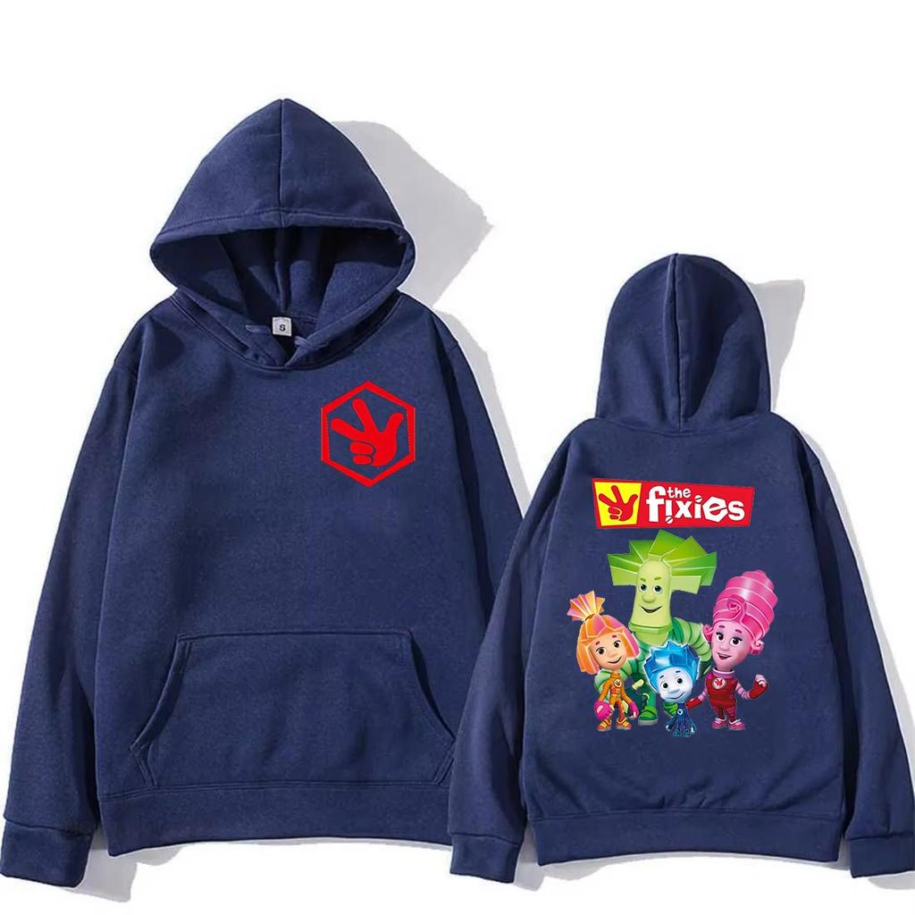 New The Fixies Graphic Hoodie Women Harajuku Hoodies Unisex Anime Cartoon Streetwear Punk Sweatshirt Trendy Streetwear for Daily Looks
