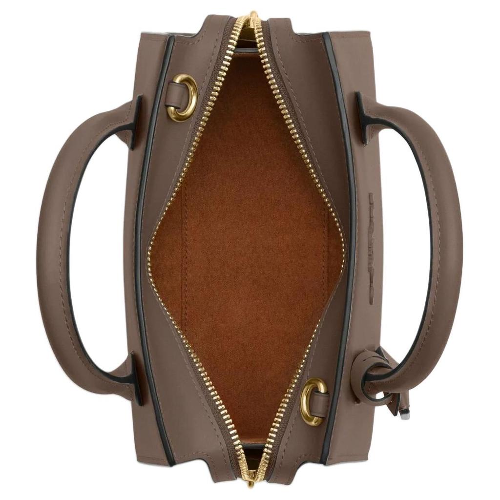 Coach Сумка-тоут Andrea Carryall 22 с молнией и логотипом из отборной телячьей кожи, на плечо, через плечо, маленькая женская сумка-тоут, коричневая CP081-IMV2R