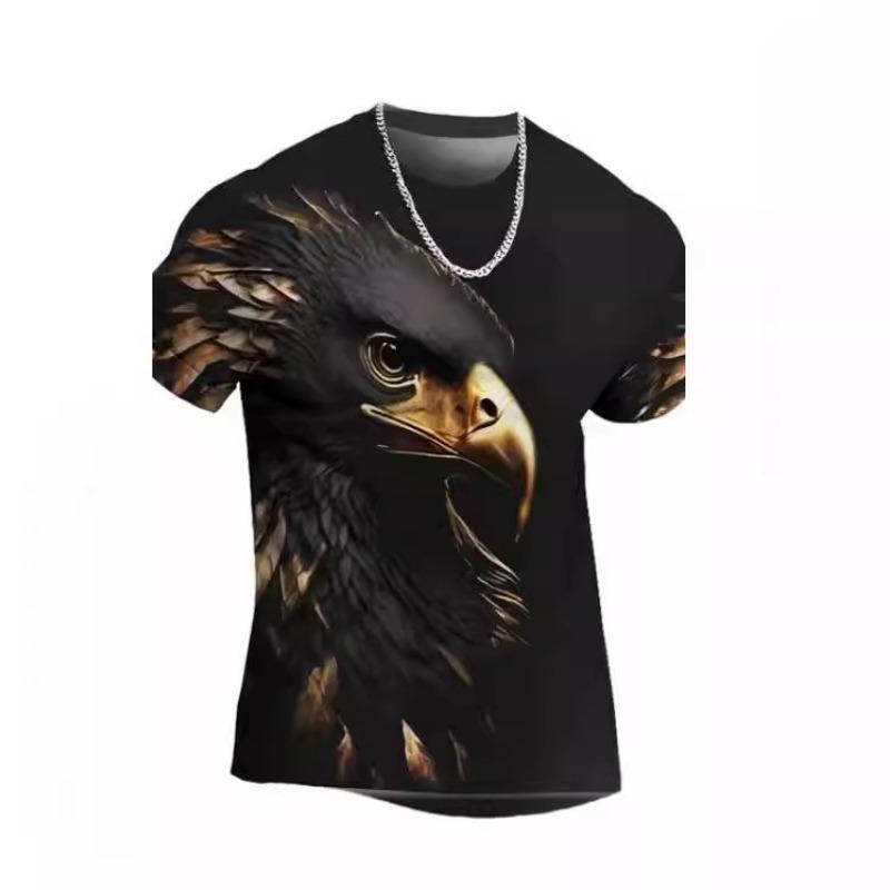 Eagle Men's T-shirt 3D Printed T-shirt Animal Pattern Short Sleeved Top Summer Casual Clothing Round Neck Shirt