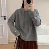 Осень и зима новый ленивый ветер толстовка с капюшоном женский свободный универсальный однотонный вязаный свитер универсальный топ
