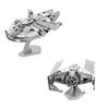 Metal Earth Fascinations Star Wars Millennium Falcon Et Darth Vader's TIE Fighter Puzzle 3D En Métal