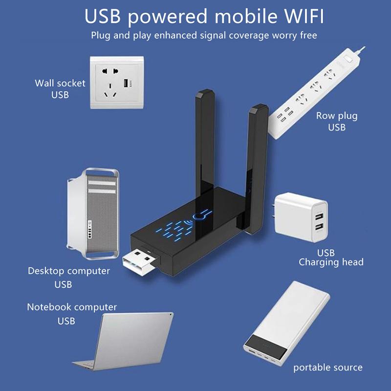 Беспроводной USB-адаптер Wi-Fi для настольного ПК 2.4G/300Mbps Wi-Fi сетевой адаптер для Windows 11/10