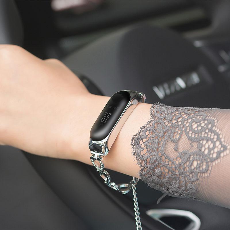 Ремешок для Mi Band 3 4 5 6 7 из нержавеющей стали Xiaomi Mi 6 5 4 3 Регулируемый ремешок для часов Браслет на запястье Аксессуары для умных часов для женщины, жены, дочери