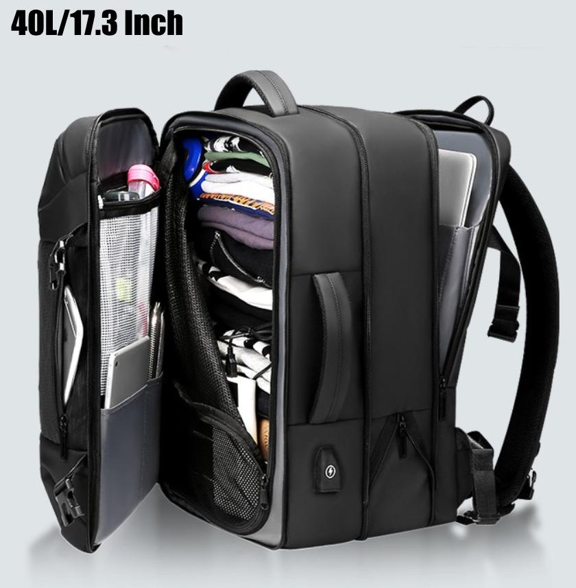 Fenruien New 40L Large Capacity&Expandable Travel Backpack Multifunction 17,17.3 Inch Business Laptop Backpack Bag
